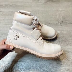 Timberland Cream Heeled Boots